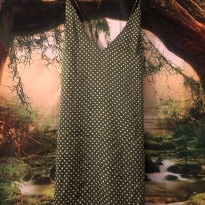 Silky Polka Dot Green Dress